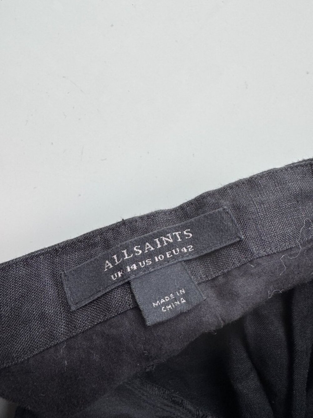 ALLSAINTS Colette Black 100% Linen Cut Out Fit & Flare Mini Dress, Size 10 - Picture 12 of 13